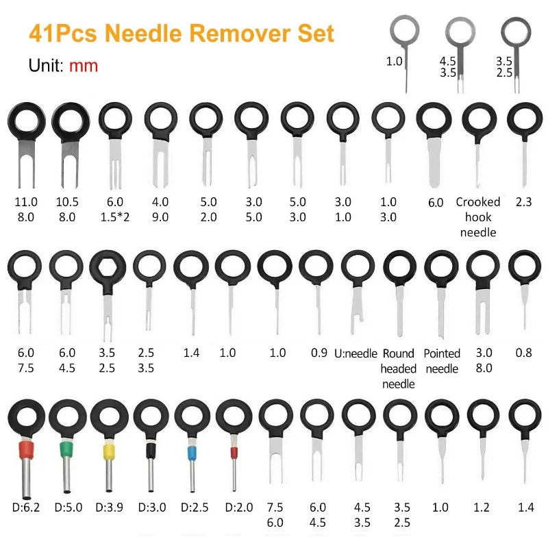 Universal Car Terminal Removal Repair Tool Wire Plug Connector Extractor Puller for Car Terminals Disassembly Hand Tools 41pcs car terminal extractor