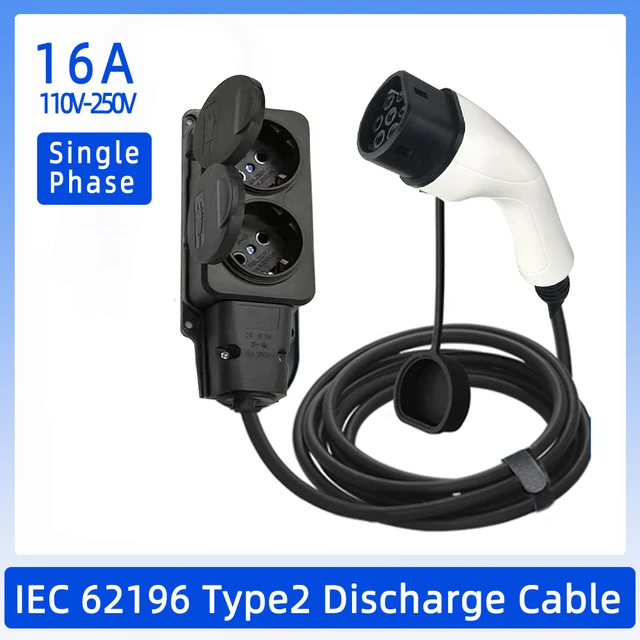 V2L Adaptateur de décharge Compatible avec EV, 3.5KW 16A 220V