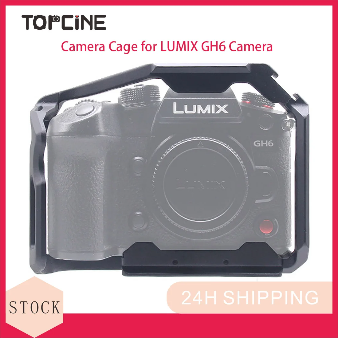 Gabbia In Lega Di Alluminio Topcine Gh6 Per Fotocamera Panasonic Lumix Gh6, Con Supporto Per Scarpe Fredde Fori Per Viti Da 1/4 E 3/8 Pollici