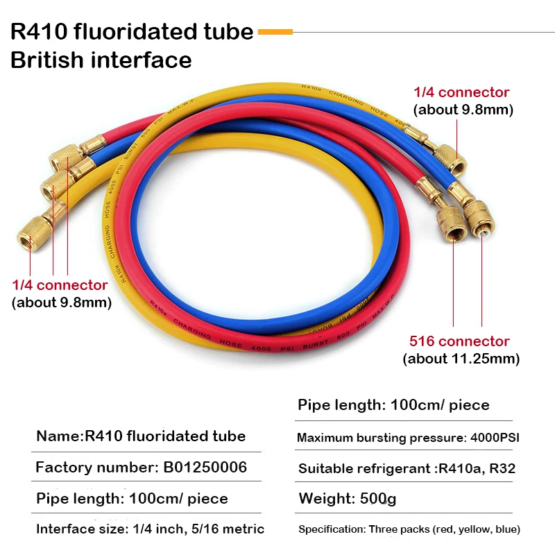Tubo Di Ricarica Refrigerante Per Aria Condizionata - 1/4SAE, High Pressure Fino A 4000psi - Foto 9