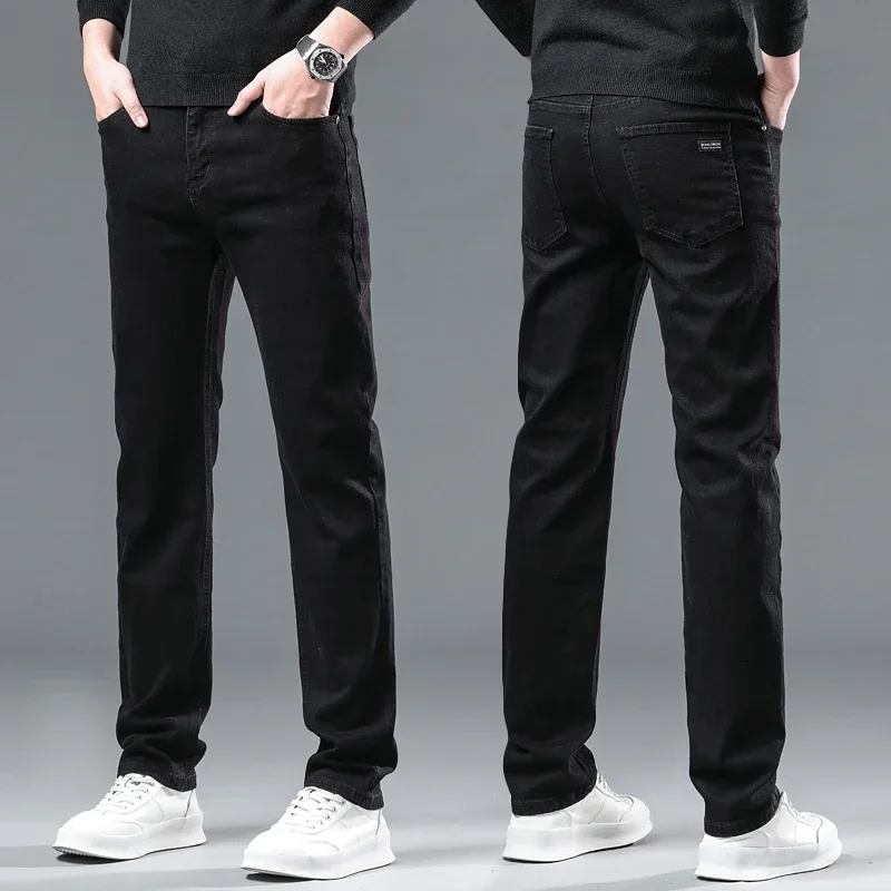 Wthinlee Brand Brushed Jeans Winter Jeans Men Slim Fit Stretch Thick Velvet Pants Warm Jeans Casual Fleece Trousers Male 4