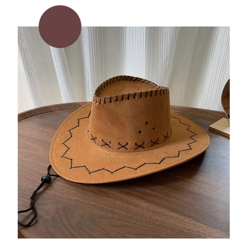 Cowboy Hats Western Wide Brim Jazz Hat for Street Strolling