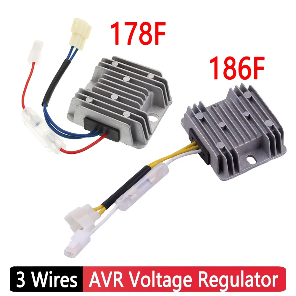 3-4 Wire 12V 178F 186F Generator Adjuster Stabilizer AVR Automatic Voltage Regulator For KDE3500 KDE5000 KDE6500 KDE6700