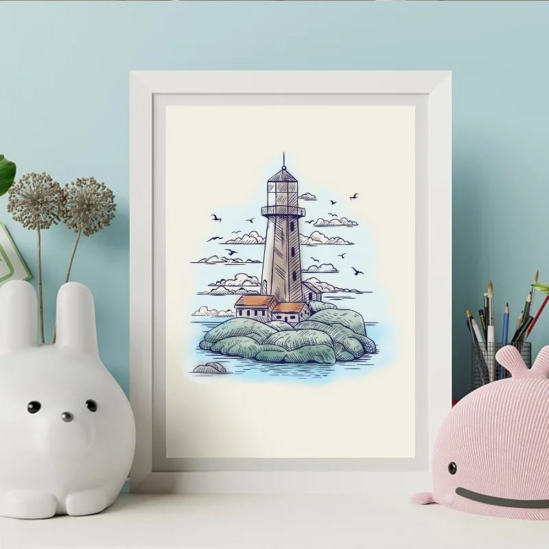 Seagulls Lighthouses Clear Stamps Sailboats Silicone Stamps Wishing Words Transparent Rubber Seal 1Sheet For Card Making clear stamps clear rubber stamps