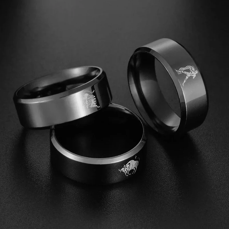 12 Zodiac Ring Aries Taurus Gemini Cancer Virgo Libra Scorpius Sagittarius Capricornus Wedding Stainless Steel Rings Jewelry wedding rings,jewelry rings,ring jewelry