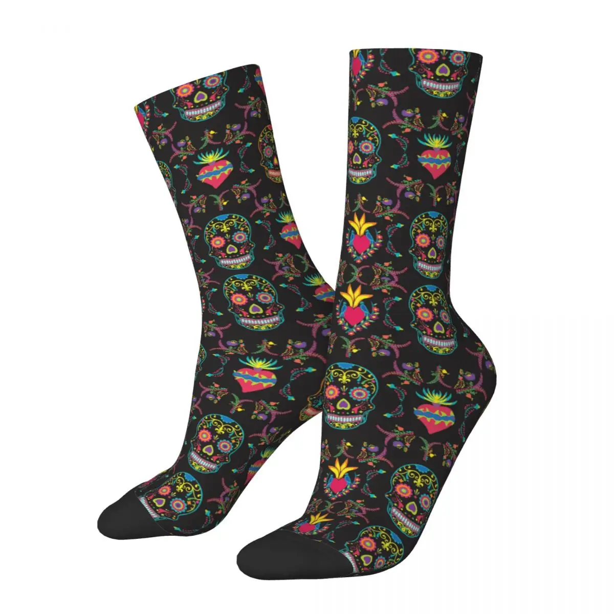 

Sugar Skull Socks Men's Women's Funny Happy Face Art Socks Hip Hop Spring Summer Autumn Winter Middle Tube Socks Gifts