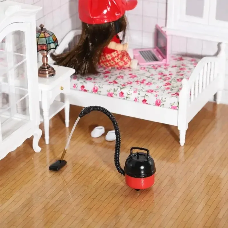 1 PCS Vacuum Cleaner Black And Blue 1/12 Dollhouse Miniature Accessory Baby Toys 6