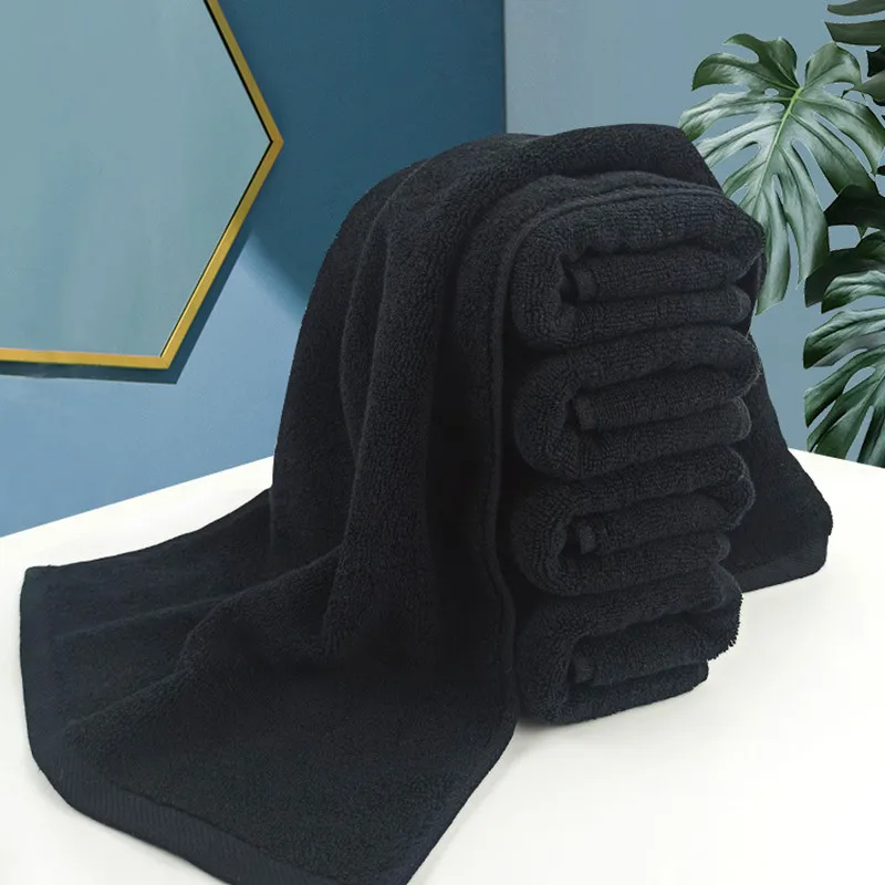 Description Picture 6 of itemLarge black bath towel Strong absorbent towel cotton soft face towel Hotel bathroom Beauty home kitchen towel