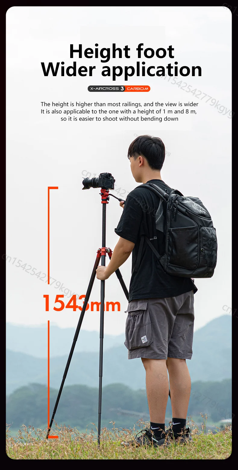 Fotopro X-Aircross 3 탄소 섬유 확장형 삼각대, 경량 여행용 볼 헤드, DSLR 카메라 슬라이더용 전문 스탠드