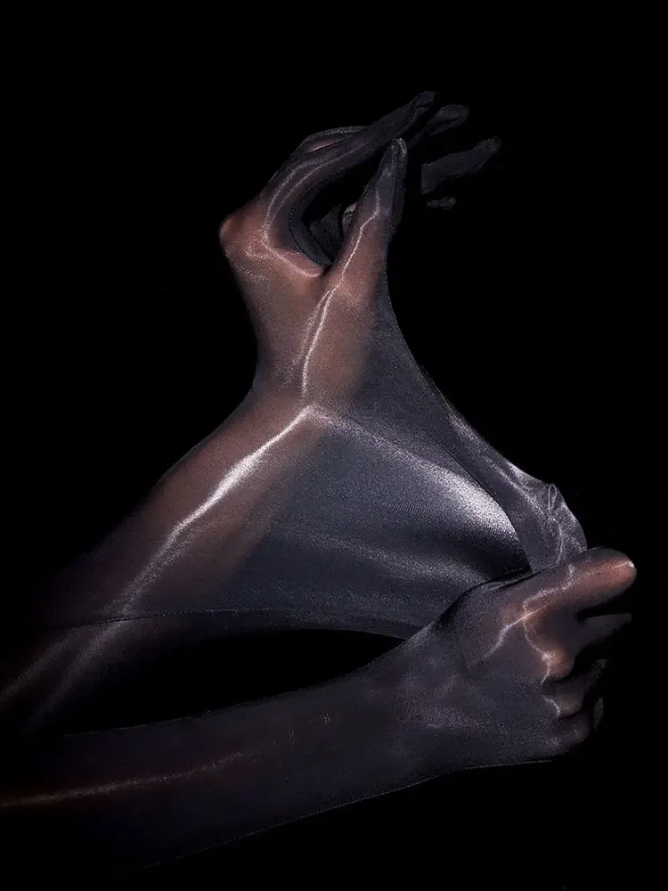 Sexy Oil Shiny High Elastic Sheer Ultrathin Sunscreen Driving Glove Elegant Party Woman Clothing New In Now Women's Gloves