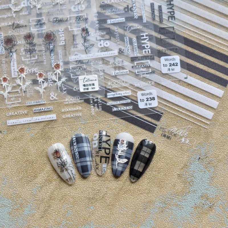 

Thin Tough 238 Hot Season Cute Nail Stickers Japanese Stickers Nail Stickers English Letters