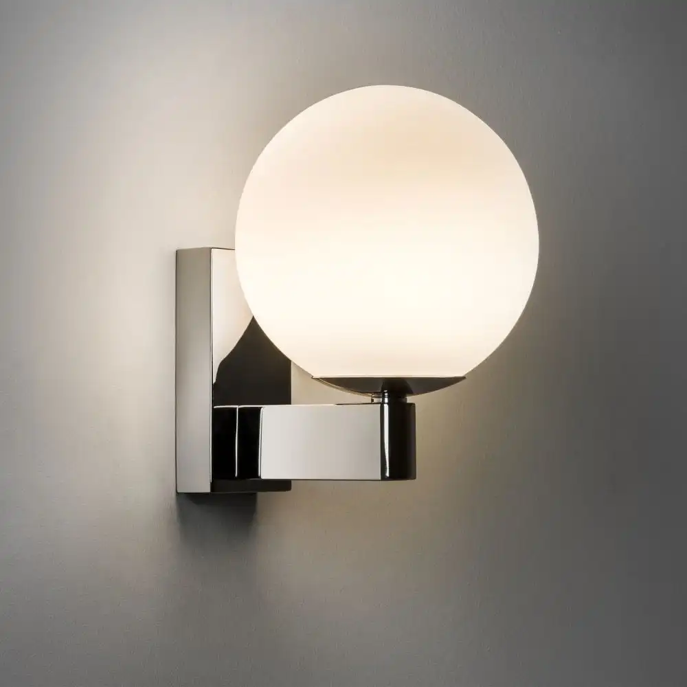 

Minimalist Silver Wall Lamp White Ball Glass Bedside Lamp Bedroom Mirror Front Lamp Modern Nordic Simple Wall Decor