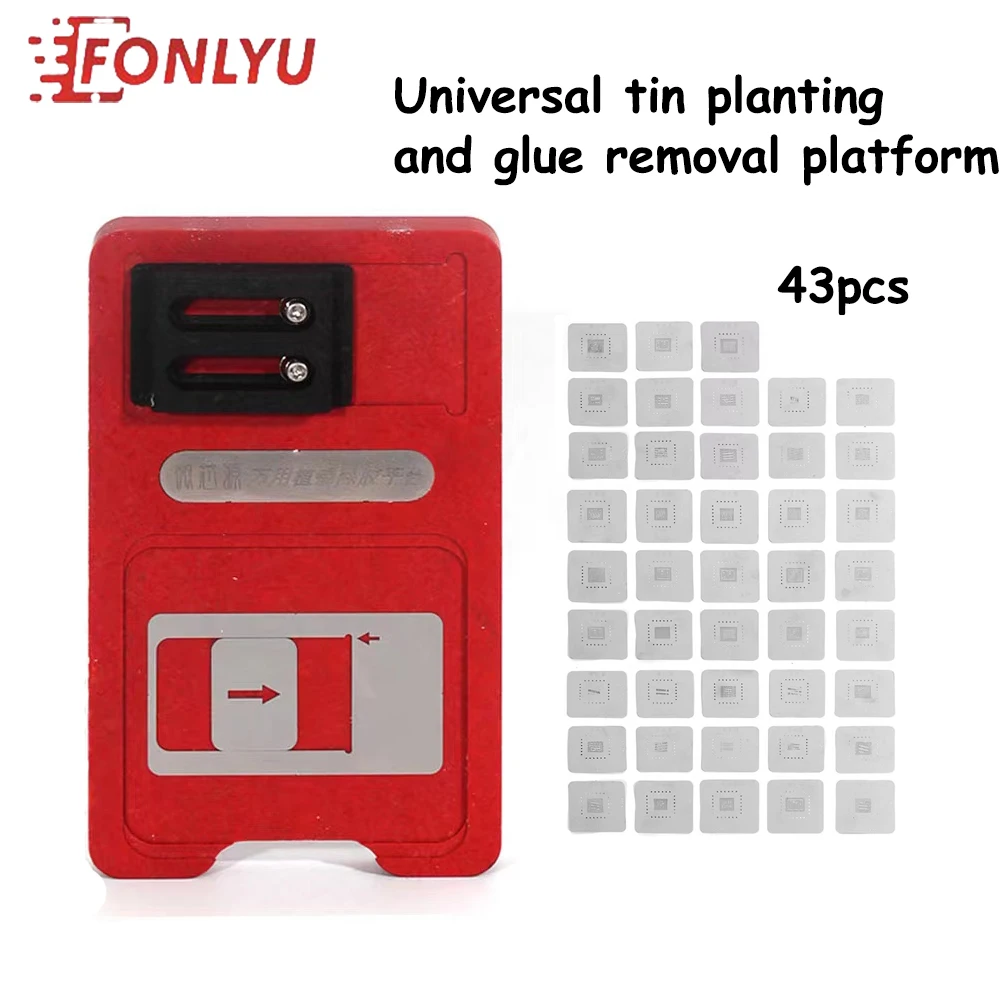 

Universal Tin Planting Glue Removal Platform for iPhone Font Qualcomm Hisilicon MediaTek CPU Reablling Holder Phone Repair Tools