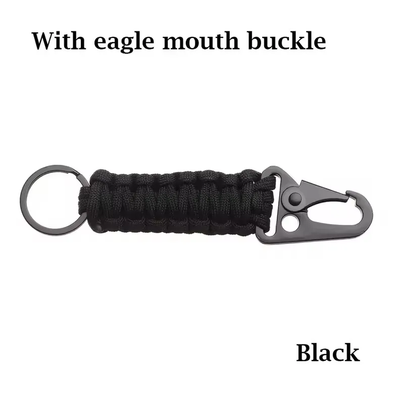 Keychain Ring Carabiner Paracord Rope Camping Survival Kit Emergency Knot Bottle Opener Tools Outdoor