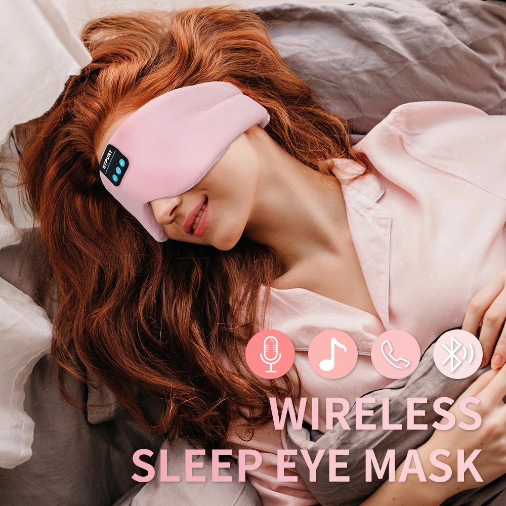 Sleeping Headphones Bluetooth Eye Mask for Women Men, Wireless Music Blackout Masks for Side Sleepers Insomnia Travel Gift 5