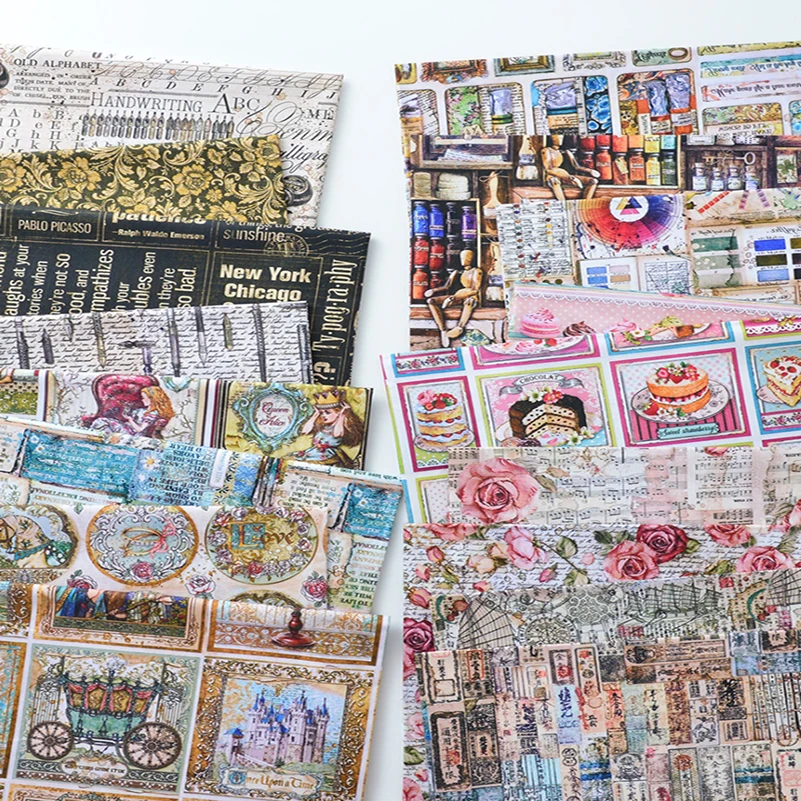 Vintage-Fabric-Alice-Handbook-Flowers-Medieval-Maps-Newspaper-for-DIY ...