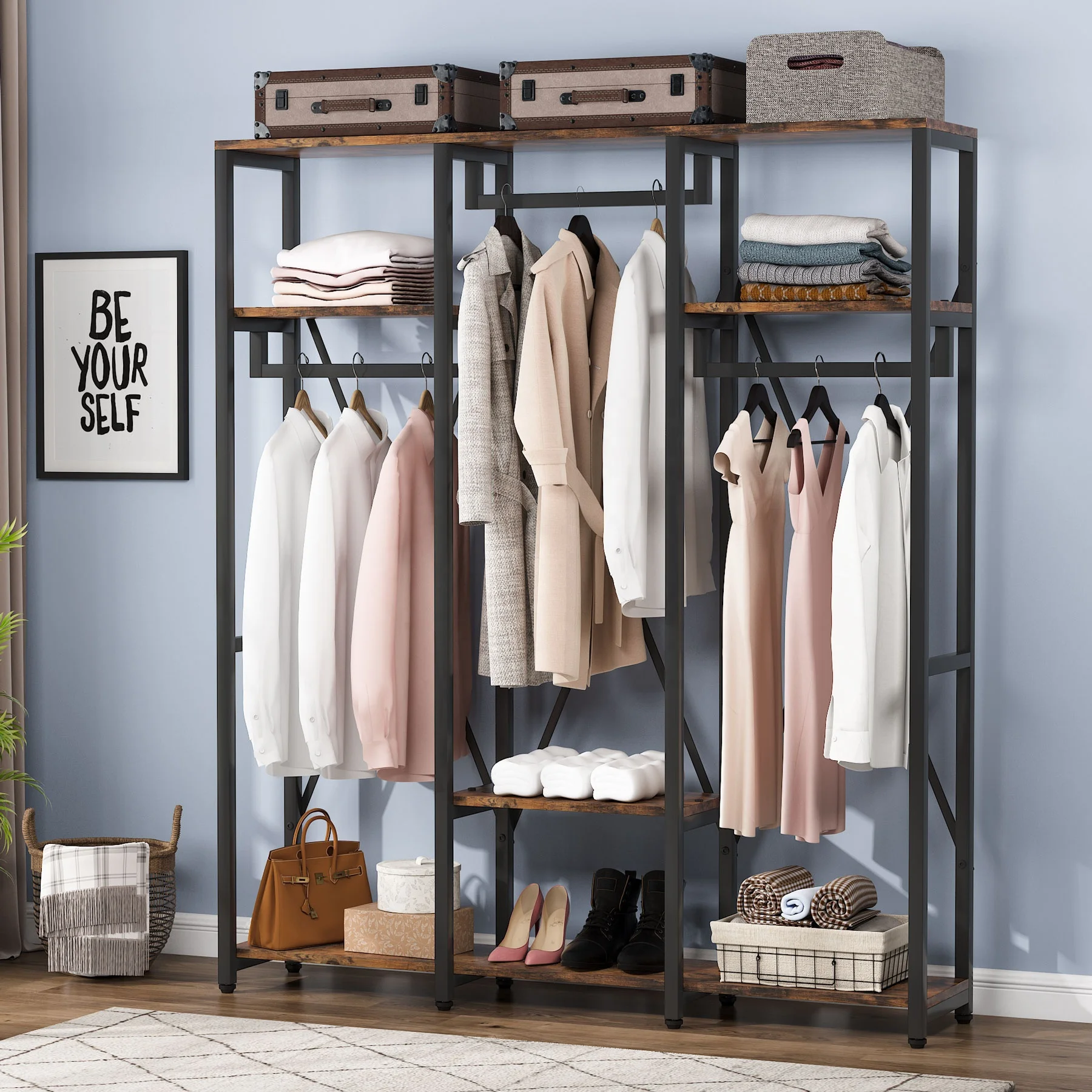 Ulif E3 Heavy Duty Garment Rack, Freestanding Closet Organizer System, Metal  Closet Organizer and Storage System for Clothes - AliExpress