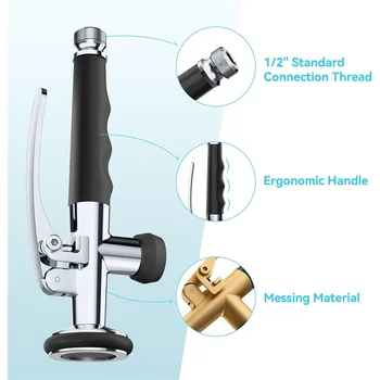 A03F-ก๊อกน้ําห้องครัวเปลี่ยนหัวทองเหลืองจาน Rinser เครื่องซักผ้า Universal 1/2 "การเชื่อมต่อหัวฝักบัวล็อค 1