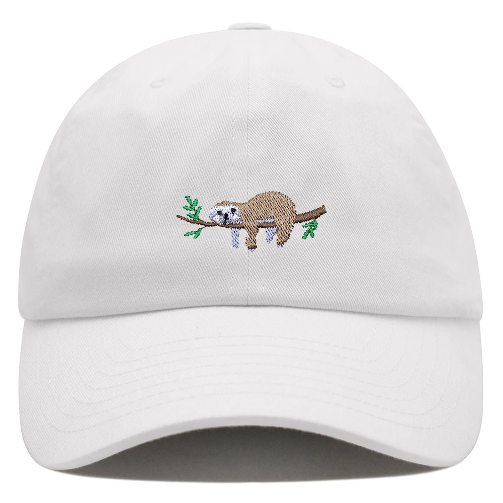 Sloth Baseball Cap  Embroidered  Animal Association Dad Hat  Cartoon Cute  Woman Summer Cotton Sun Hat Man Trucker Hats 3