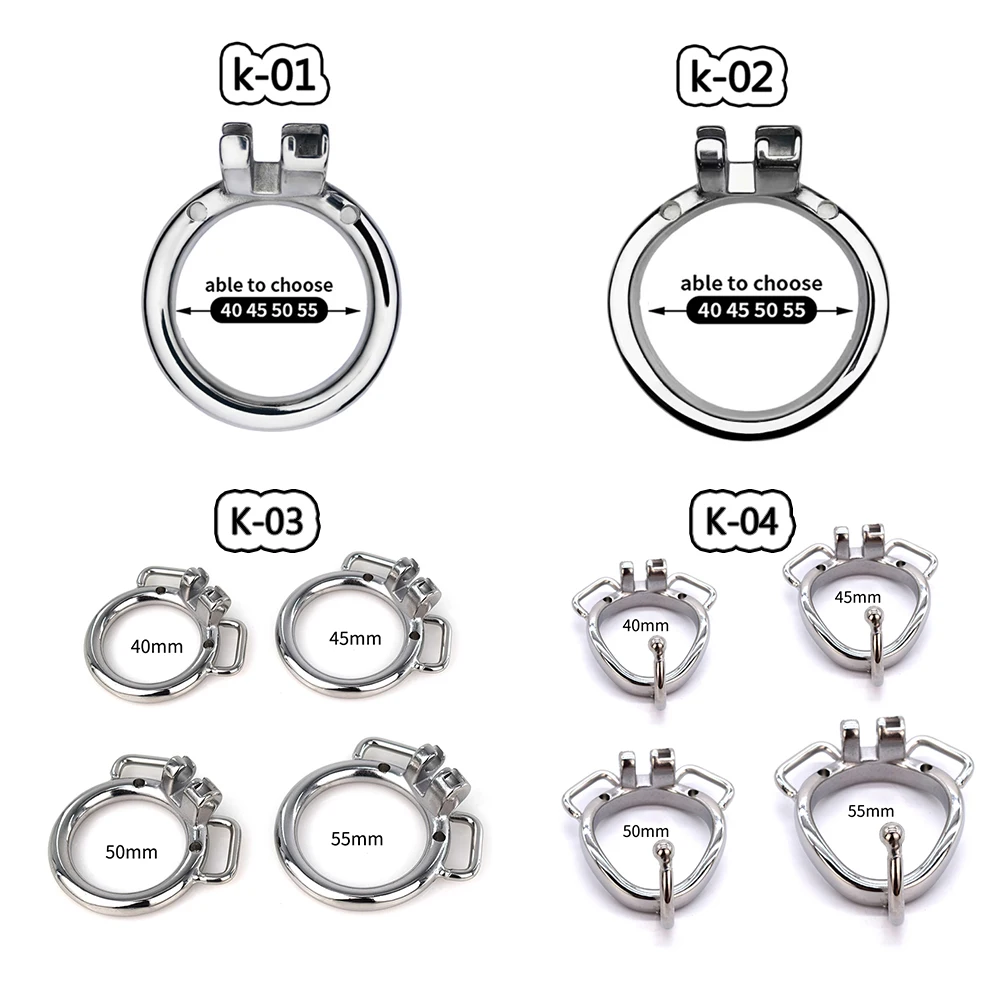 Penis Chastity Cage FRKO Metal Penis Rings Male Chastity Cage Accessories Lock Cock Cage Ring 40mm/45mm/50mm/55mm BDSM Sex Toys For Man Sexshop 18+