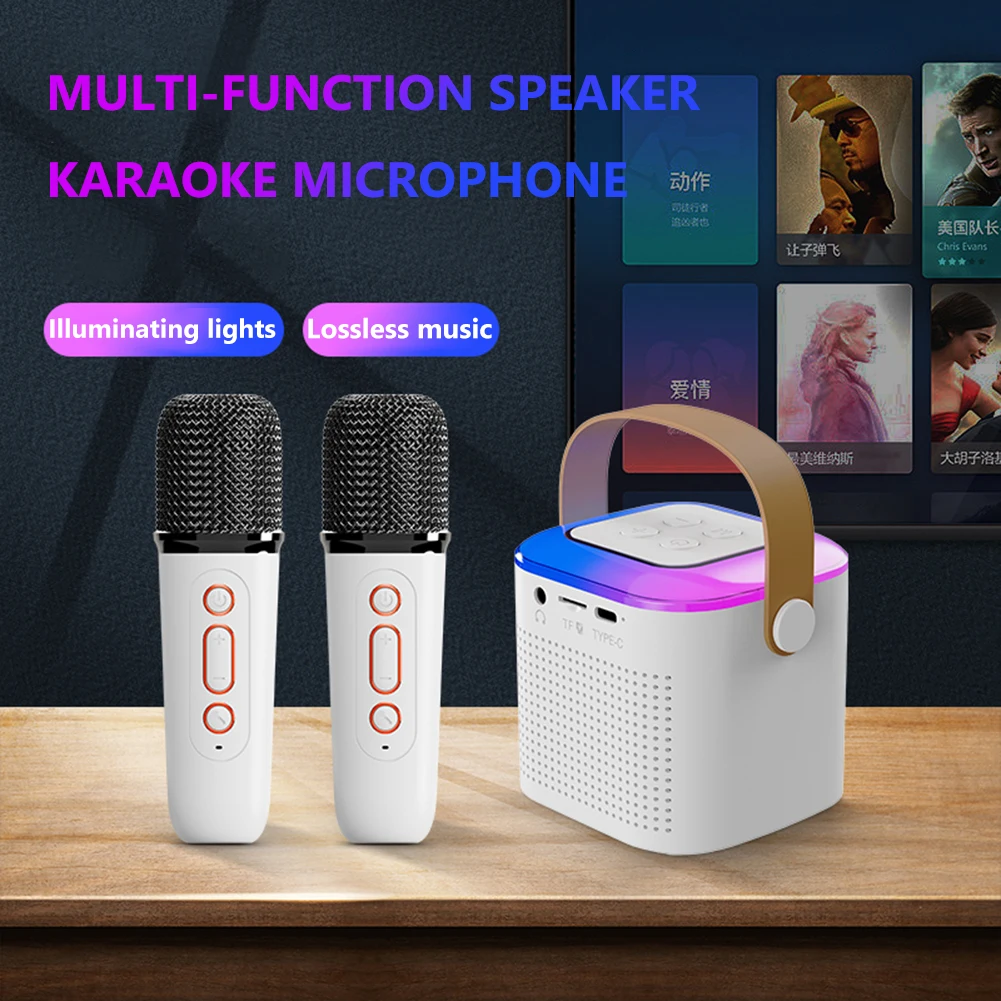 NEW PORTABLE KARAOKE Machine with 2 Wireless Microphone Mini