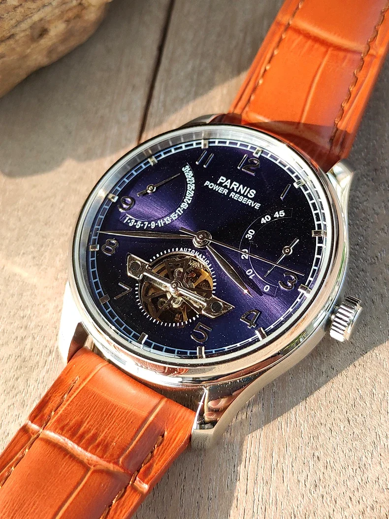 New Parnis 43mm Blue Dial Automatic Mechanical Men's Watch