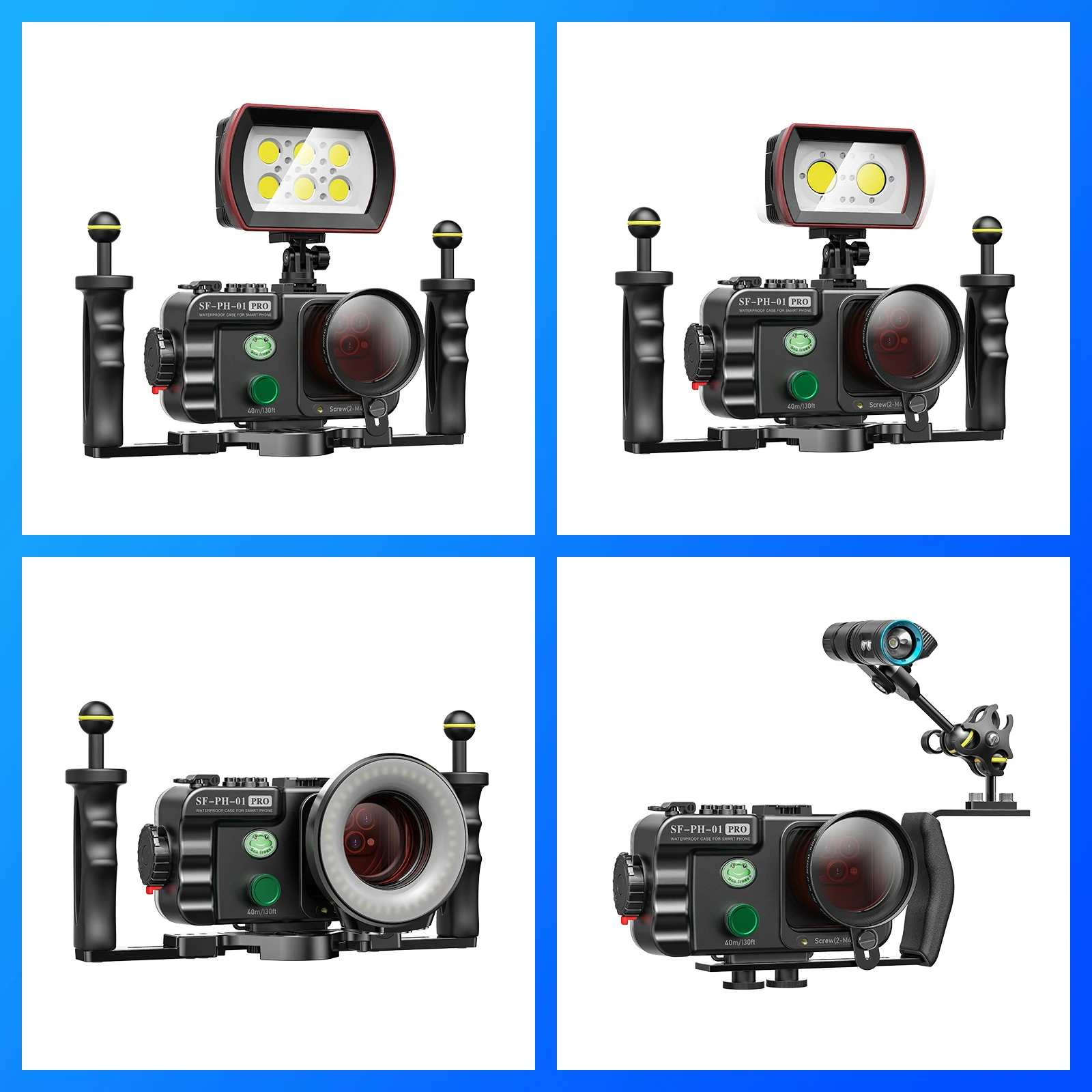 Seafrogs Universal Waterproof 40M Phone Case for Under 7'' Smartphone Diving Cover for Iphone Samsung Xiaomi Huawei