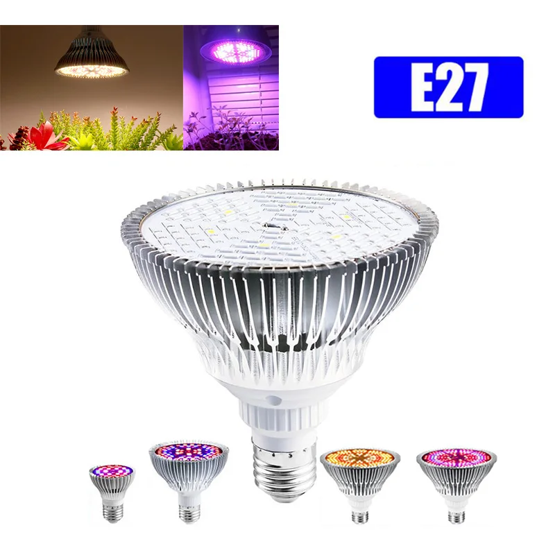 

E27 LED Grow Light Growing Bulb Full Spectrum Sunlight For Indoor Greenhouse Hydroponics Flowers Vegtables Plant LED Growth Lamp