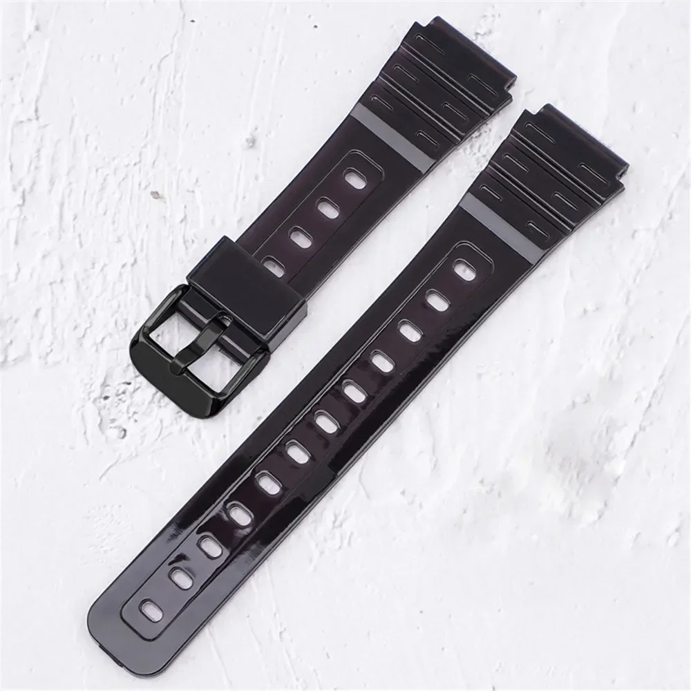 Transparent Waterproof Resin Watch Band with 18mm Rubber Sport Strap