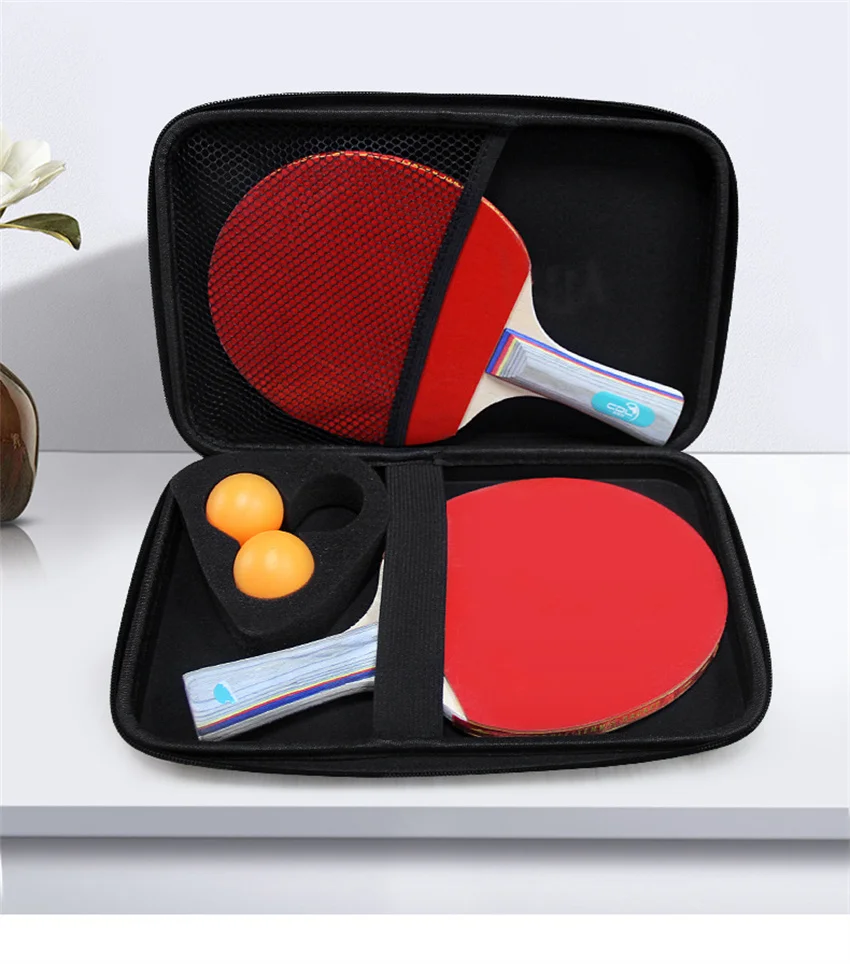 Table Tennis Racket Bag EVA Square Shaped Handbag Racket Box Hard Portable