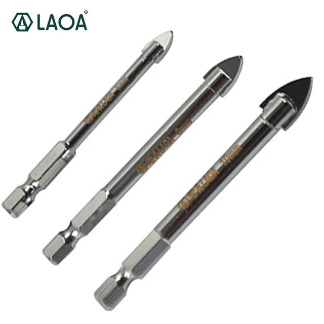 LAOA-Foret triangulaire hexagonal robuste, métal dur, mèche en céramique, verre, brique, ménage professionnel 1
