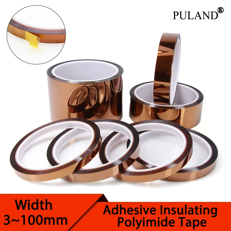 33M/Roll Polyimide Adhesive Tape High Temperature Heat Resistant Electronic Insulation for BGA PCB 3D Printing Board Protection adhesive tape,electrical tape,electrical insulating tape,insulation tape,insulating tape,polyimide tape