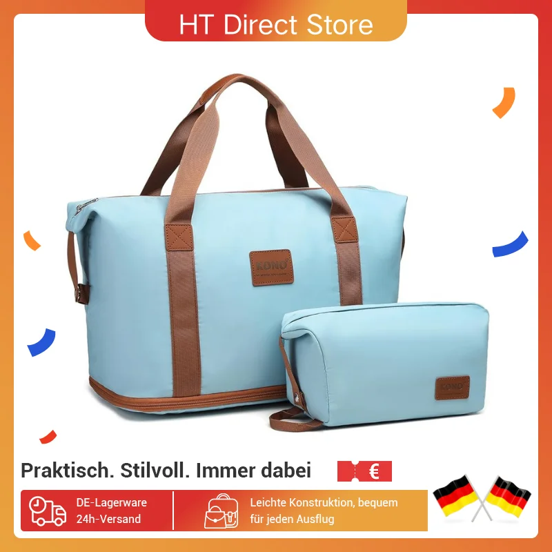 Kono-Sac cosmétique étanche pour femme et homme, sac de sport séparé, bagage à main et sac à provisions, 36L