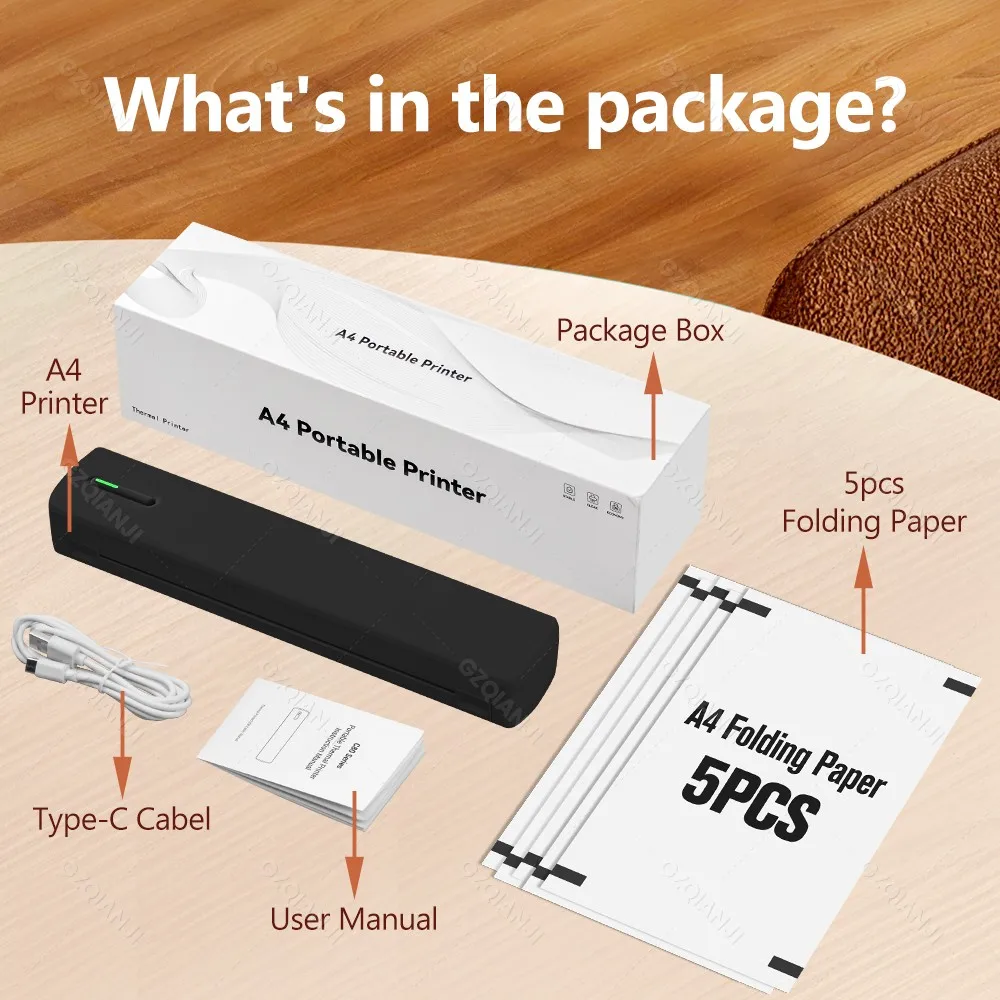 Portable A4 Thermal Printer 210mm Letter size 216mm Bluetooth Photo PDF Document Mobile Printer Tattoo Stencil Printer Wireless