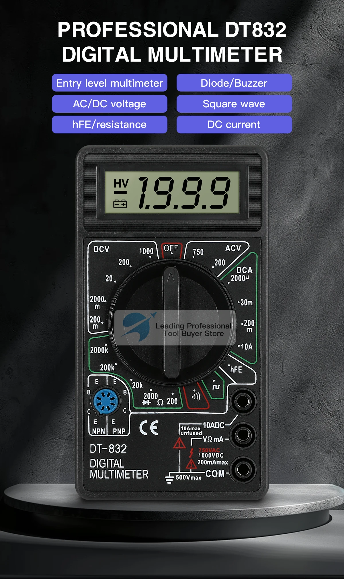 Description Picture 2 of itemPremium Multimeter Tester Handheld Multimetre Digital Multimeters Professional Multi Meter Multimetro Ohm Maltimeter Tools