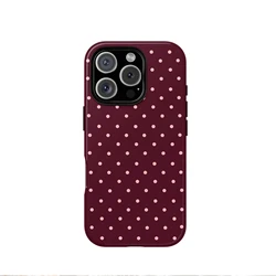 Elegant Wine Red Polka Dot Glossy Phone Case - iPhone 12 Mini (MULTI)