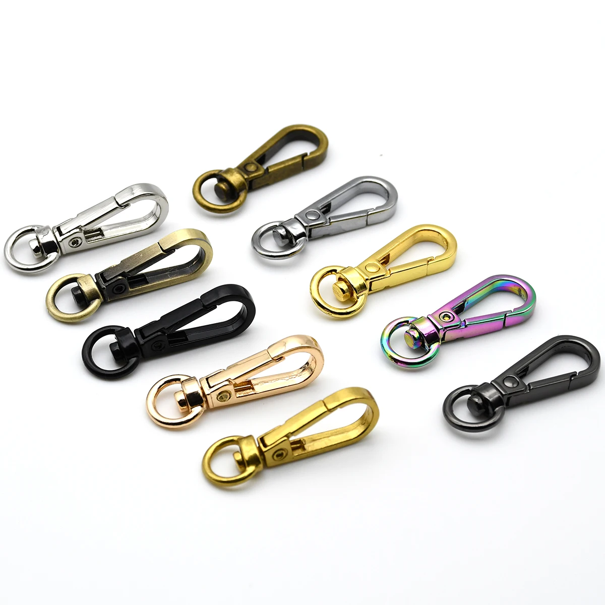 Metal Snap Hook 1piece Metal Swivel O-ring Eye Snap Hook Trigger Clasps Clips for Leather Craft Bag Strap Belt Webbing Keychain Small Size
