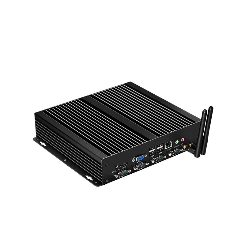 Fanless Industrial Mini PC Intel Celeron 1037U i5-3317U 4x COM RS232 DB9 8x USB HDMI VGA Gigabit LAN Windows XP/7/8/10 Linux IPC 4