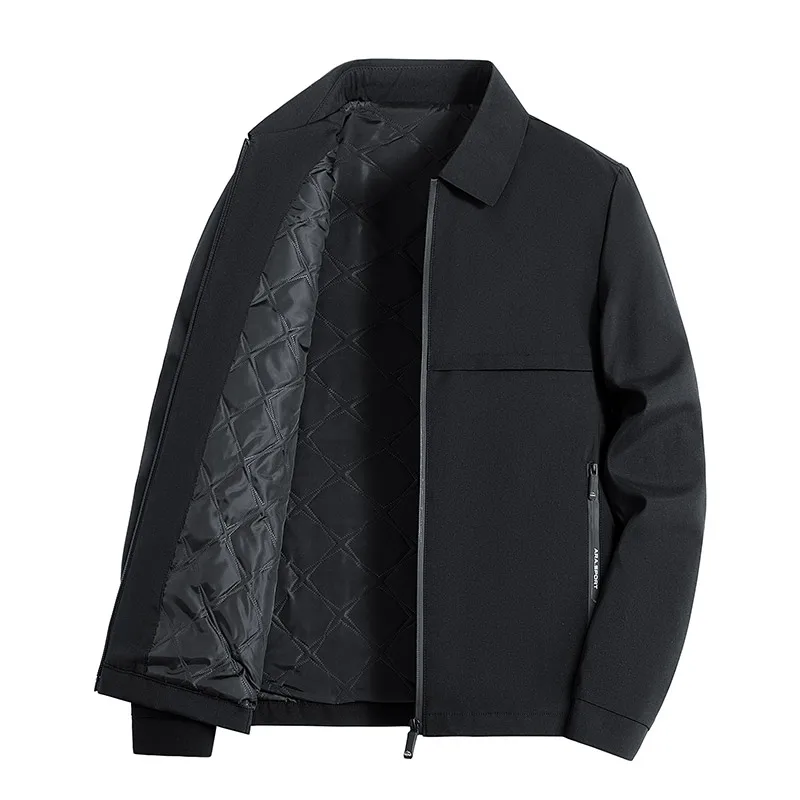 Men Jacket Coats Flannel Lapel Oversize 4XL 5XL 6XL Plus Size Windbreaker Business Spring Autumn Pocket Trench Warm Casual Male 3