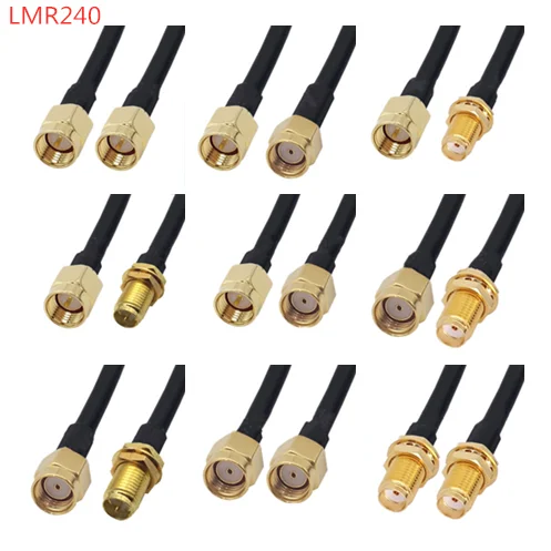 LMR-240 50-4 Cable SMA TO SMA Adapter To Male Female Connector LMR240 Coaxial Pigtail Jumper