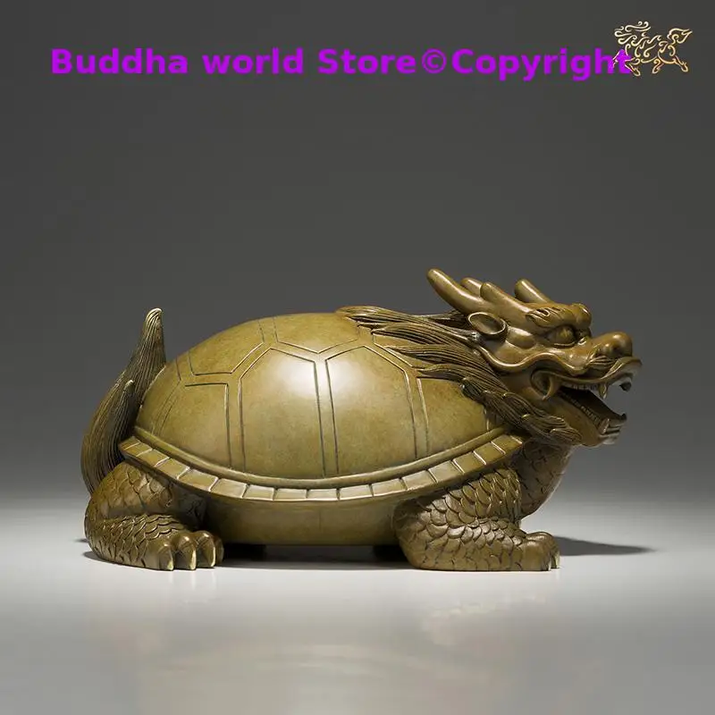 

Asia high grade exorcise evil spirits Bring wealth money GOOD LUCK Dragon turtle BRONZE Christmas FENG SHUI Statue