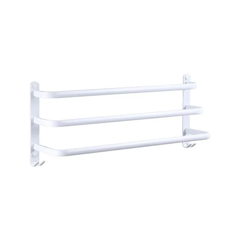 Aluminum Bathroom Towel Rod Wall-mounted Toilet Towel Storage Rack 1/2/3 Layer Rod Rack Bathroom Hardware 30-50cm