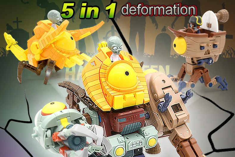 Plants Vs. Zombies Boss-Roboter Melon-Pult Chomper Actionfigur-Modellset PVC-Verformbare Puppen-Spielzeuge als Geschenk – Detail 25