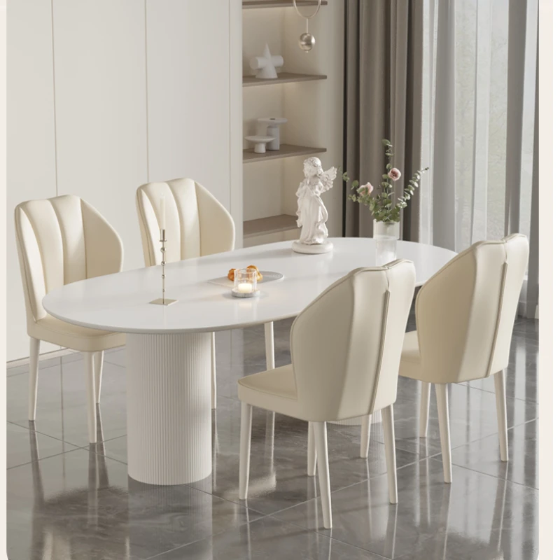 INS Cream dining chair Modern Restaurant Soft bag Design Leather chair Coffee leisure hotel makeup backrest stool Home furniture