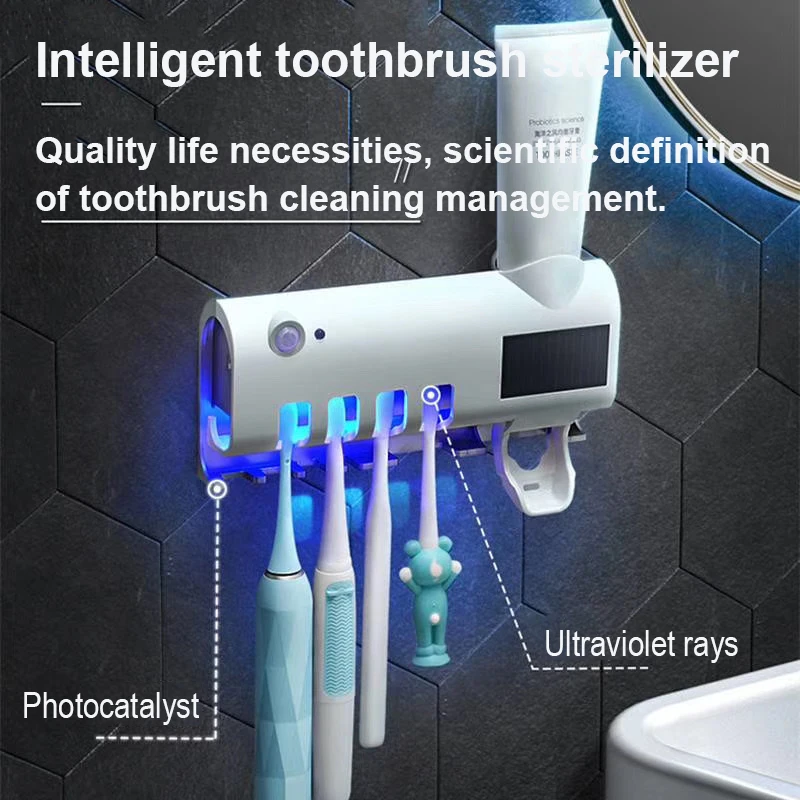 Xiaomi-Esterilizador de cepillo de dientes eléctrico UV, sin perforaciones,  soporte para cepillo de dientes montado en la pared, organizador de cepillos  de dientes de inducción automática - AliExpress