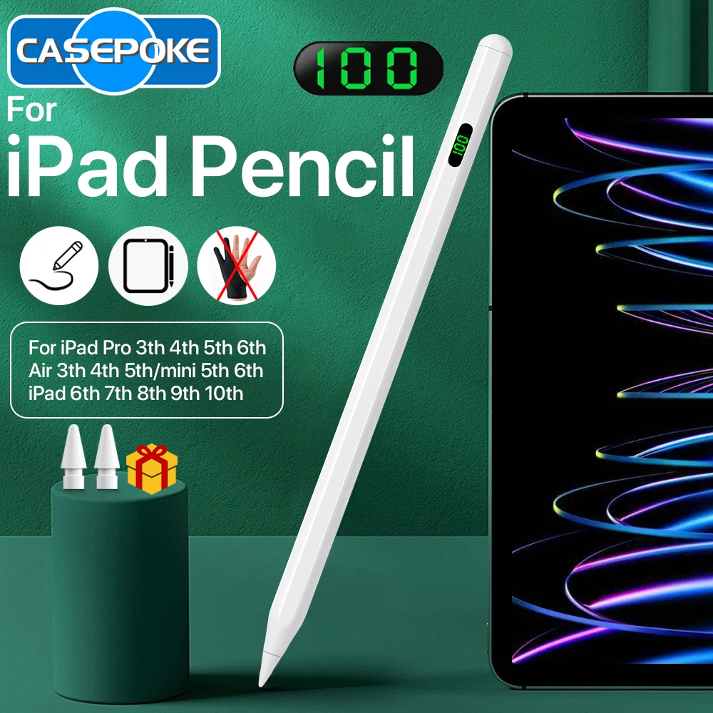 Casepoke Per Ipad Pencil Palm Touch Stilo Per Accessori Ipad Applepencil Per Ipad 12 Pro 3Rd/4Th 5Th/6Th Gen Number Show Pen