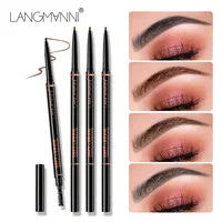 Langmanni Double headed Rotable Eyebrow Pen with a 1.5mm diameter Fine refill Waterproof Wild Eyebrow Pen and Eyebrow Brush 1