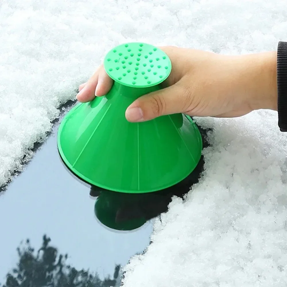 Auto Ice Scrape Funnel Car Window Glass Cleaning Tool Windshield Snow Remove Shovel Cleaning Brush