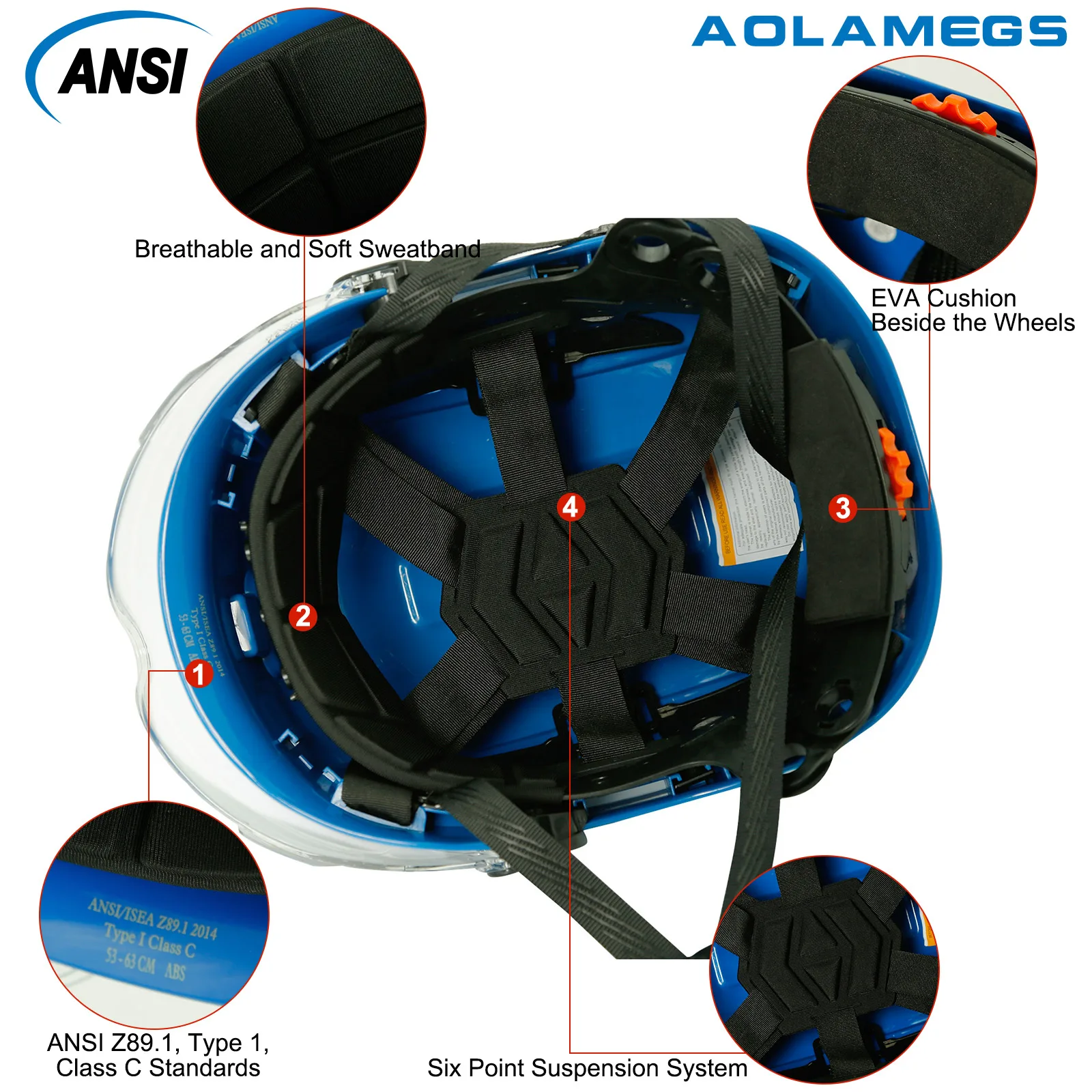 Safety Helmet With Goggles Men's Construction Hard Hat ABS Protective Helmets Work Cap for Working Climbing Riding