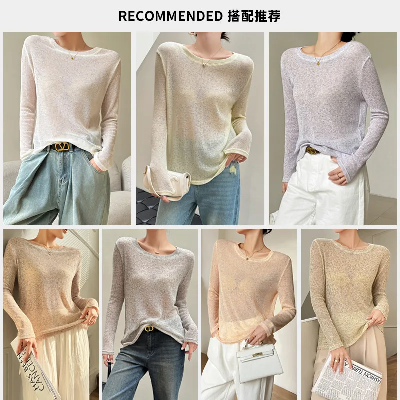 Cotton Linen Sunscreen T Shirts for Women